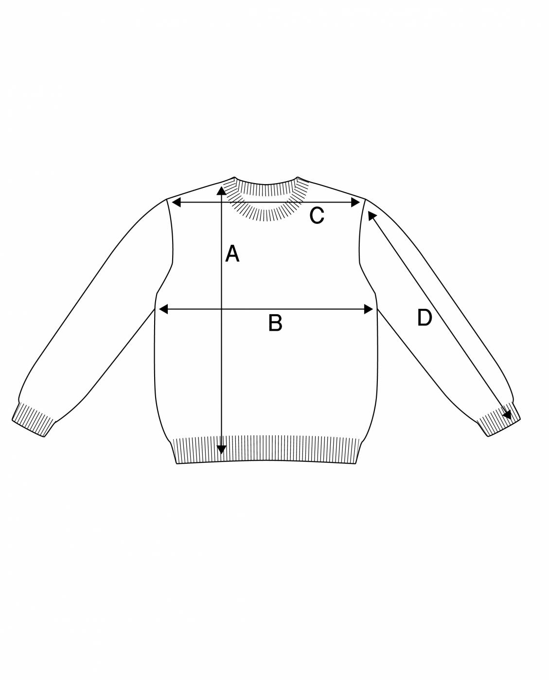 Maßangaben für Bio-Merinowolle Pulli von NOUW